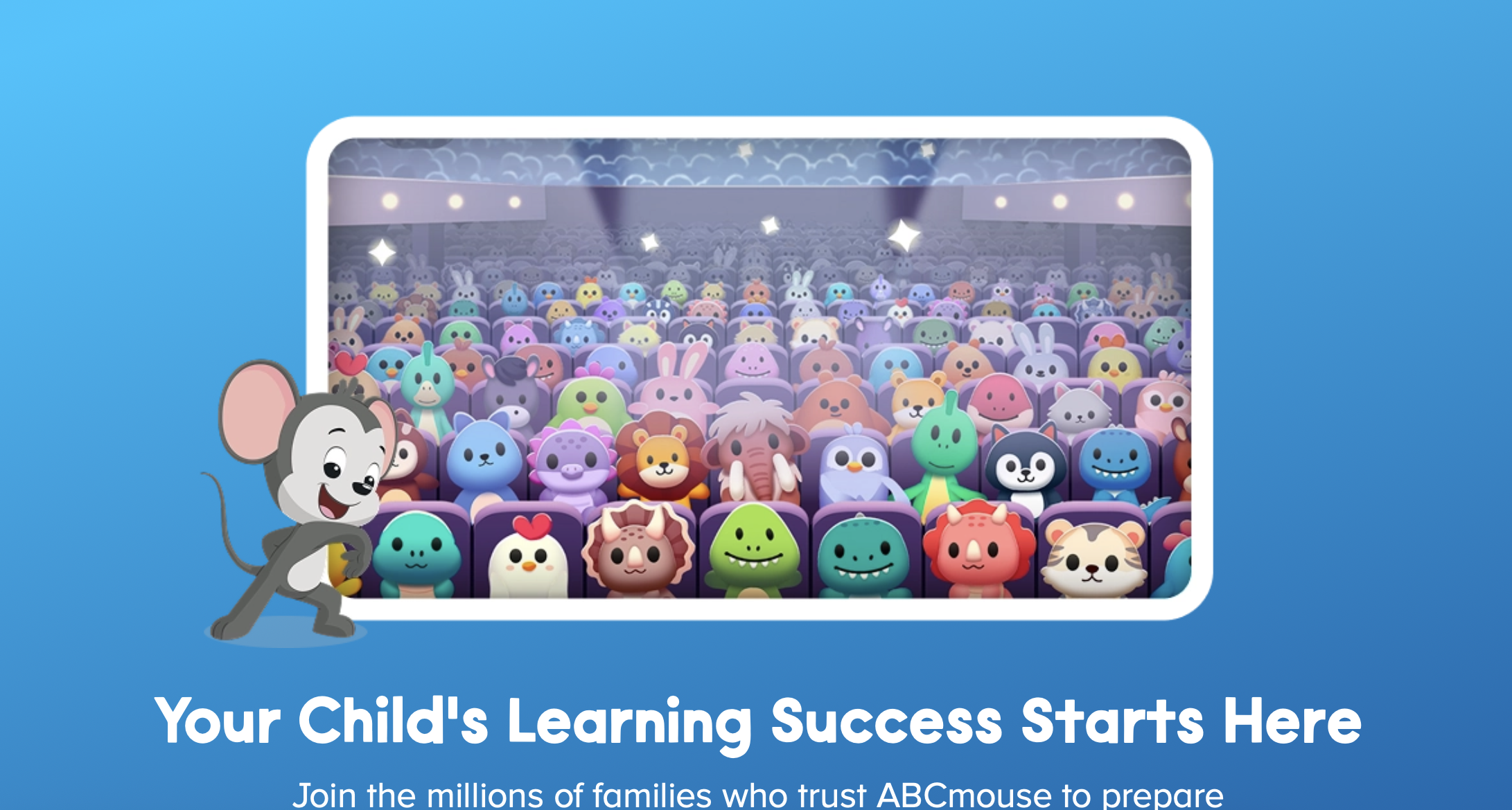 Fun characters cheering for kids